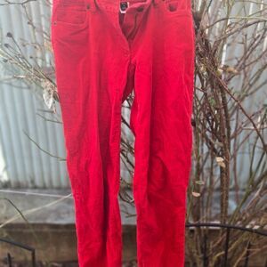 Lands’ End Fit 1 Red Corduroy Pants Straight/Tapered Leg Women’s Size 6